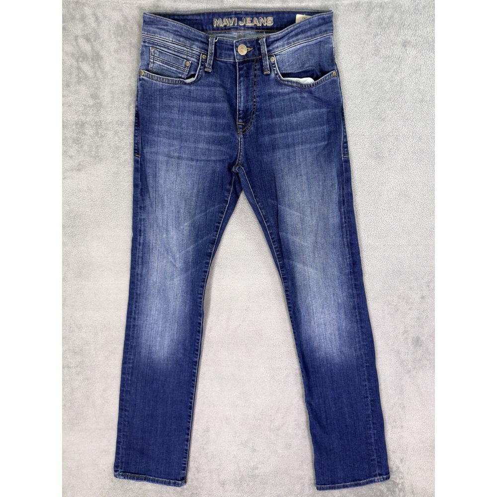 Mavi Jeans Mens 29x34 Blue Zach Straight Stretch Medium Wash Denim Mid Rise
